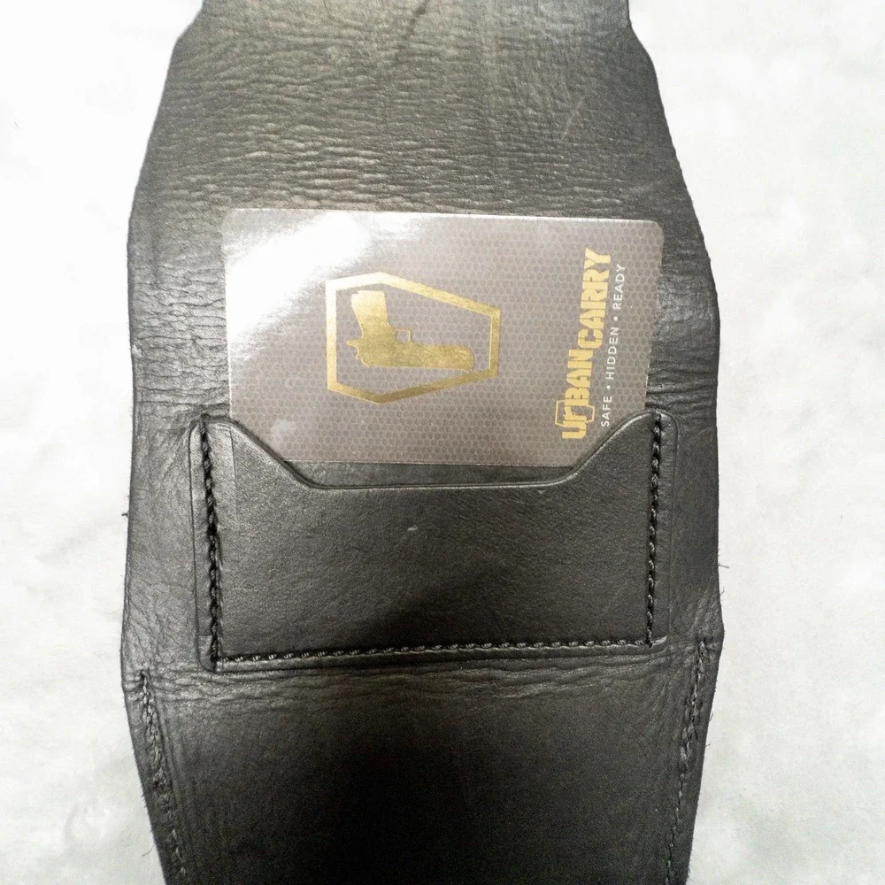 Urban Carry Inside Waistband Concealed Holster With Storage Bag Black Leather XL